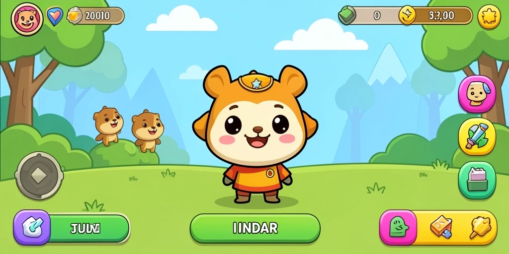 Screenshot menunjukkan tampilan karakter utama yang keren.