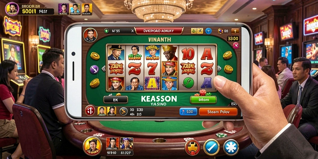 Tampilan menarik dari mesin slot klasik.